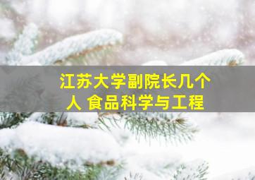 江苏大学副院长几个人 食品科学与工程